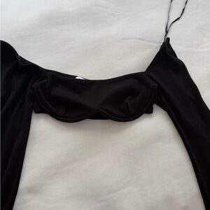 Princess Polly Elegant Black Off-Shoulder Top